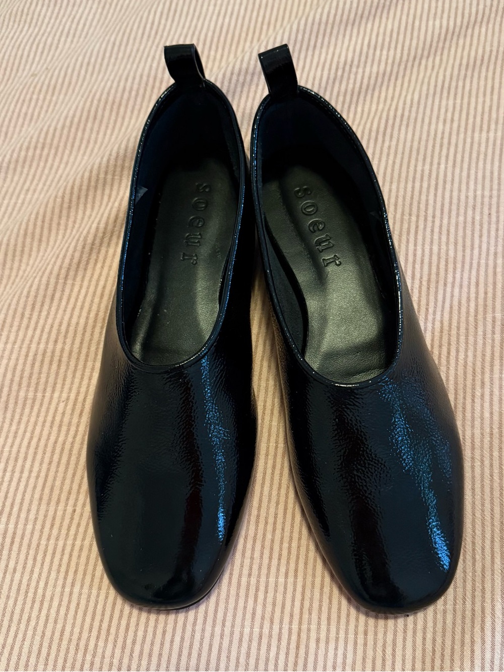Soeur Bala Black Patent Slip-On Ballet Flats